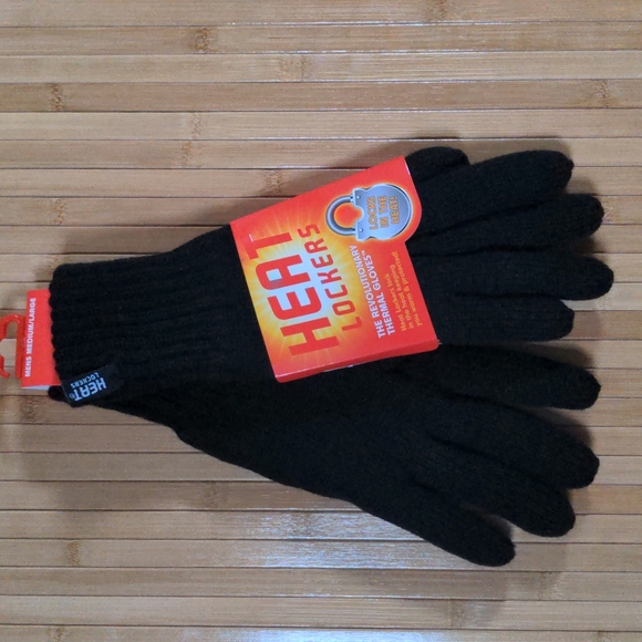 Heat Lockers Other - Mens Heat Lockers Black Knit Cable Thermal Lined Gloves Size Large X Large NEW